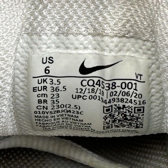 Nike Air VaporMax 360 Shoes Womens Size 6 White Pink Volt Running CQ4538-001 - Picture 9 of 9